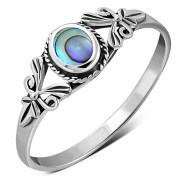 Ethnic Abalone Silver Ring, r492